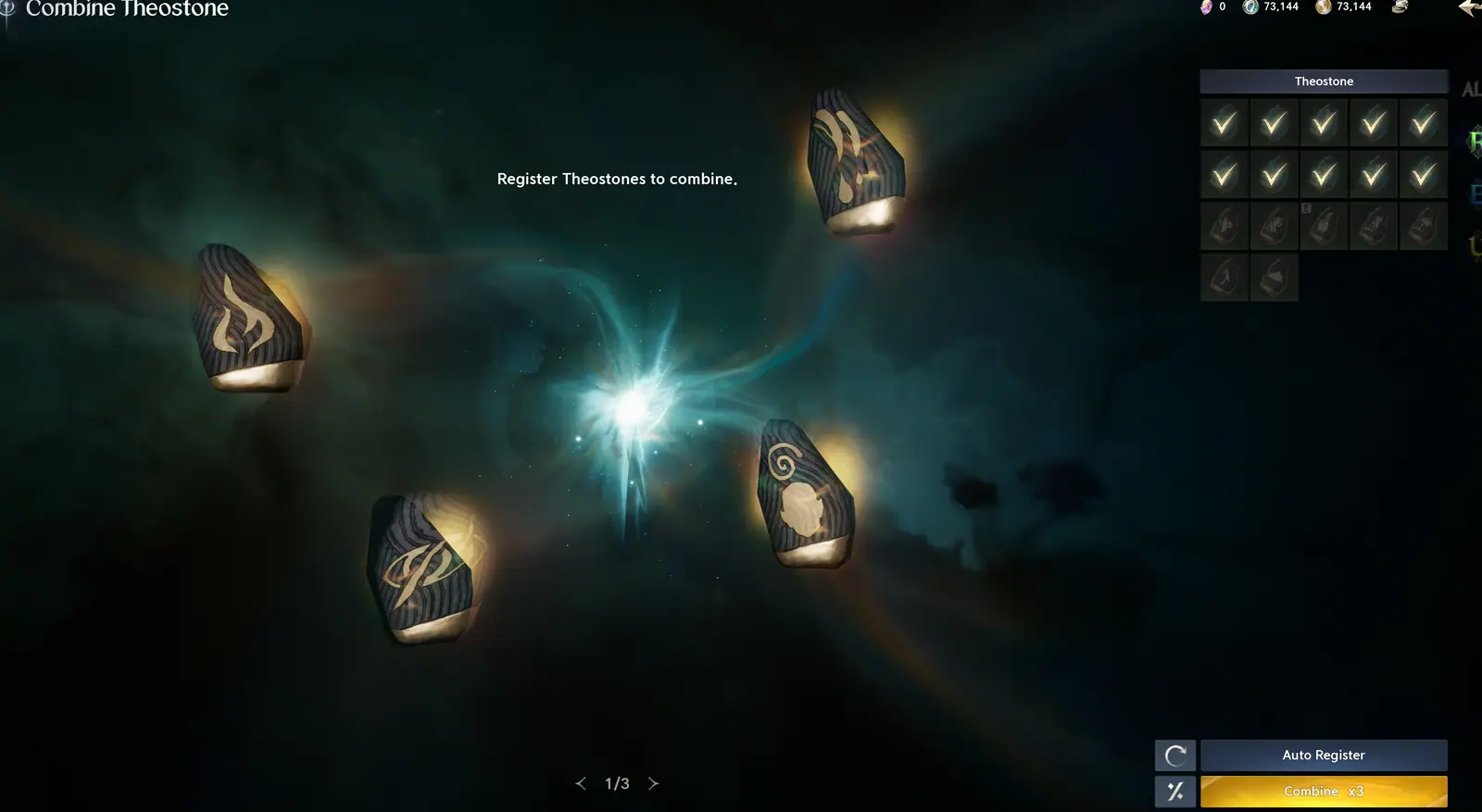 Combine theostone window with registered stones, auto register and combine x3